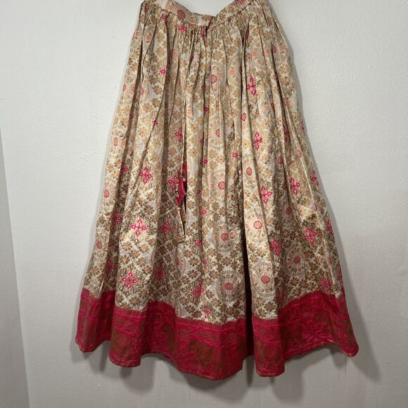 Handmade Maxi Skirt Womens 13 Large Pink‎ Gypsy Embroidered Festival - Picture 2 of 6